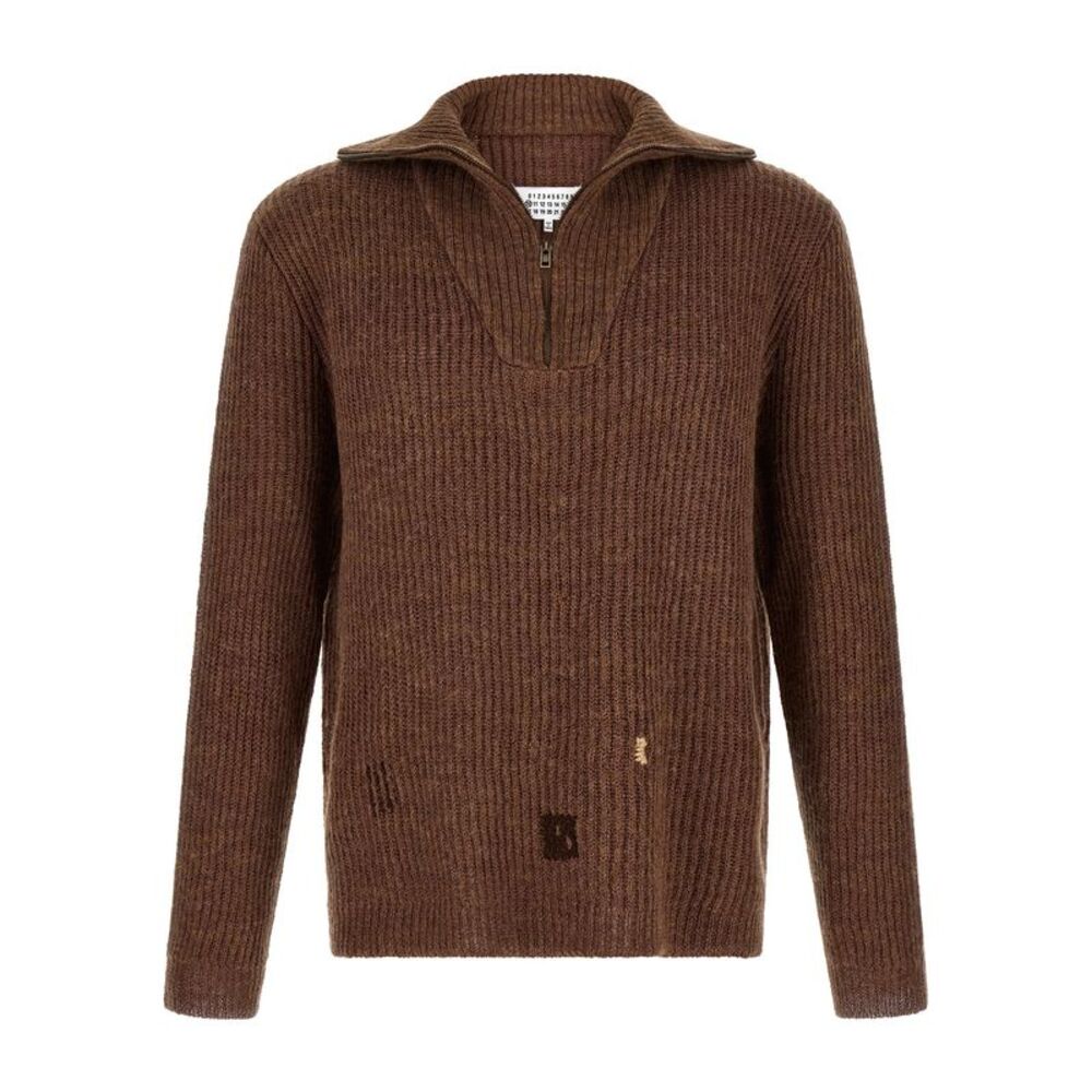 Maison Margiela Brown Linen Men's Cardigan